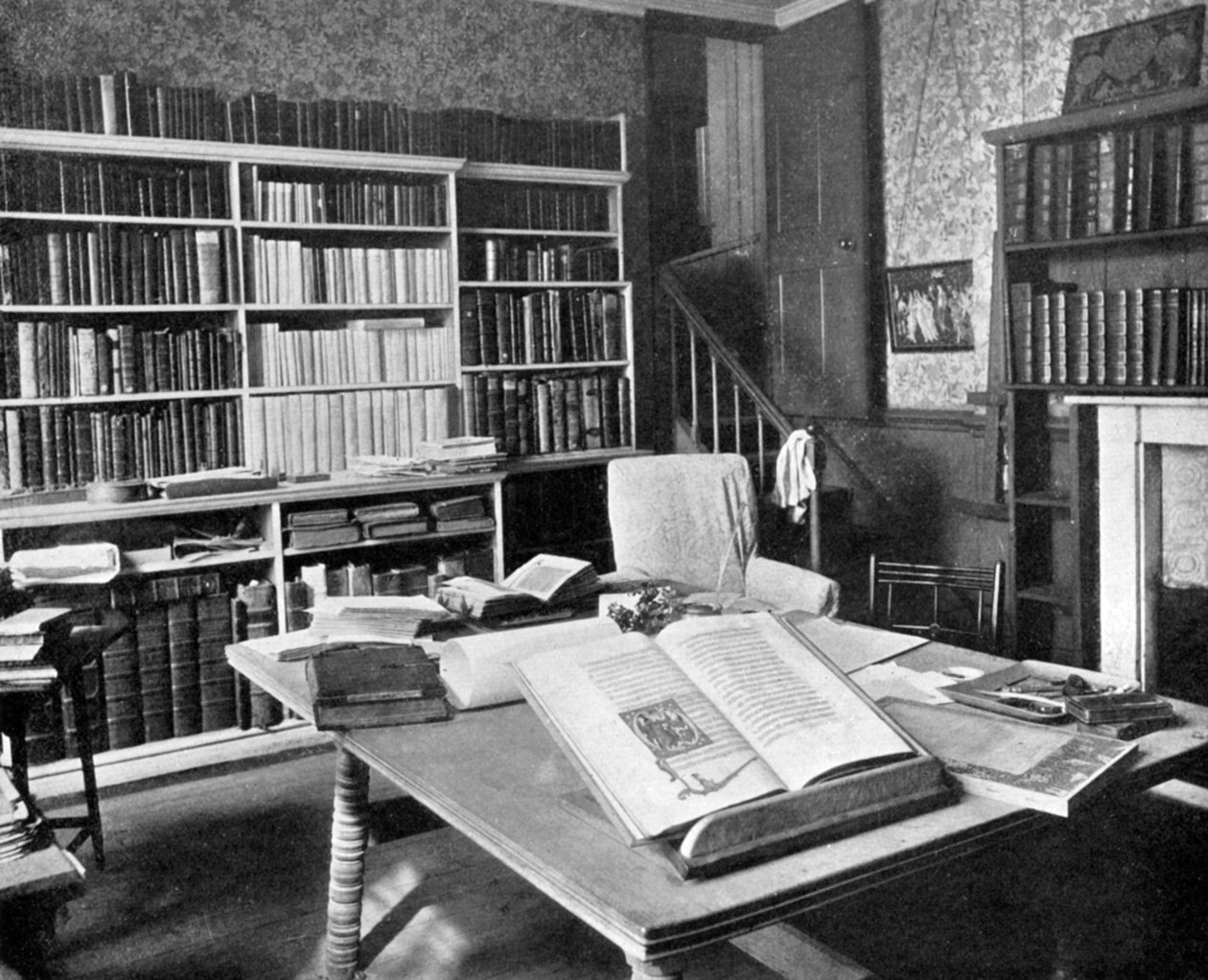 William Morriss tanulmány, Kelmscott Manor, Kelmscott, Oxfordshire, 1901 alkotó: Unbekannt