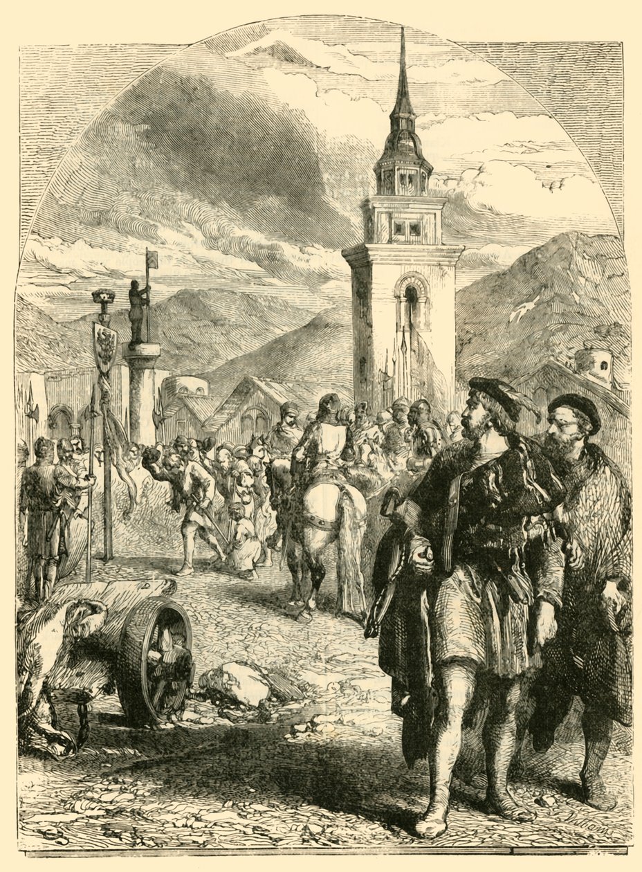 Tell William az altdorfi piactéren, 1890. alkotó: Unbekannt