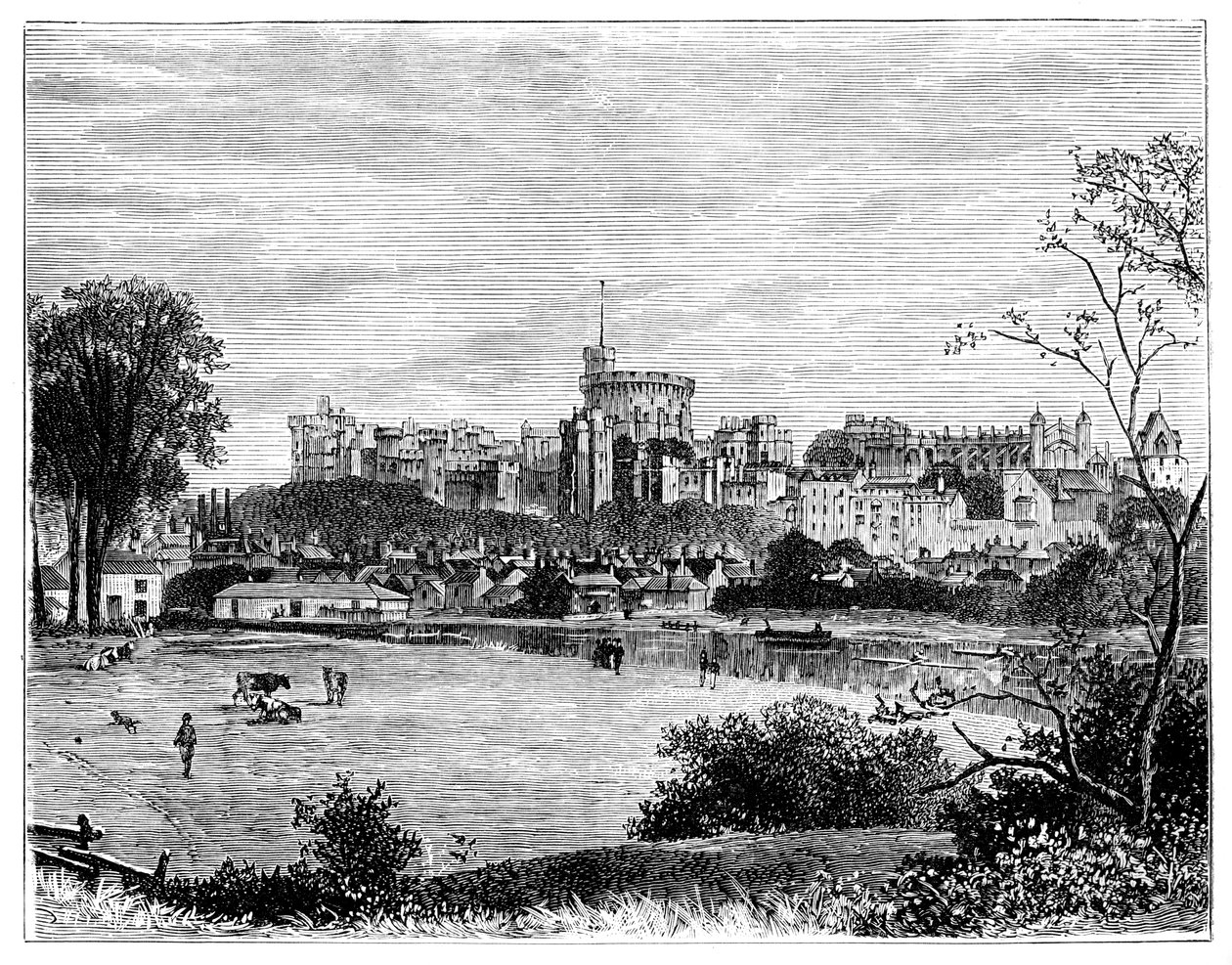 Windsori kastély Brocas Meadowsból, 1888 alkotó: Unbekannt