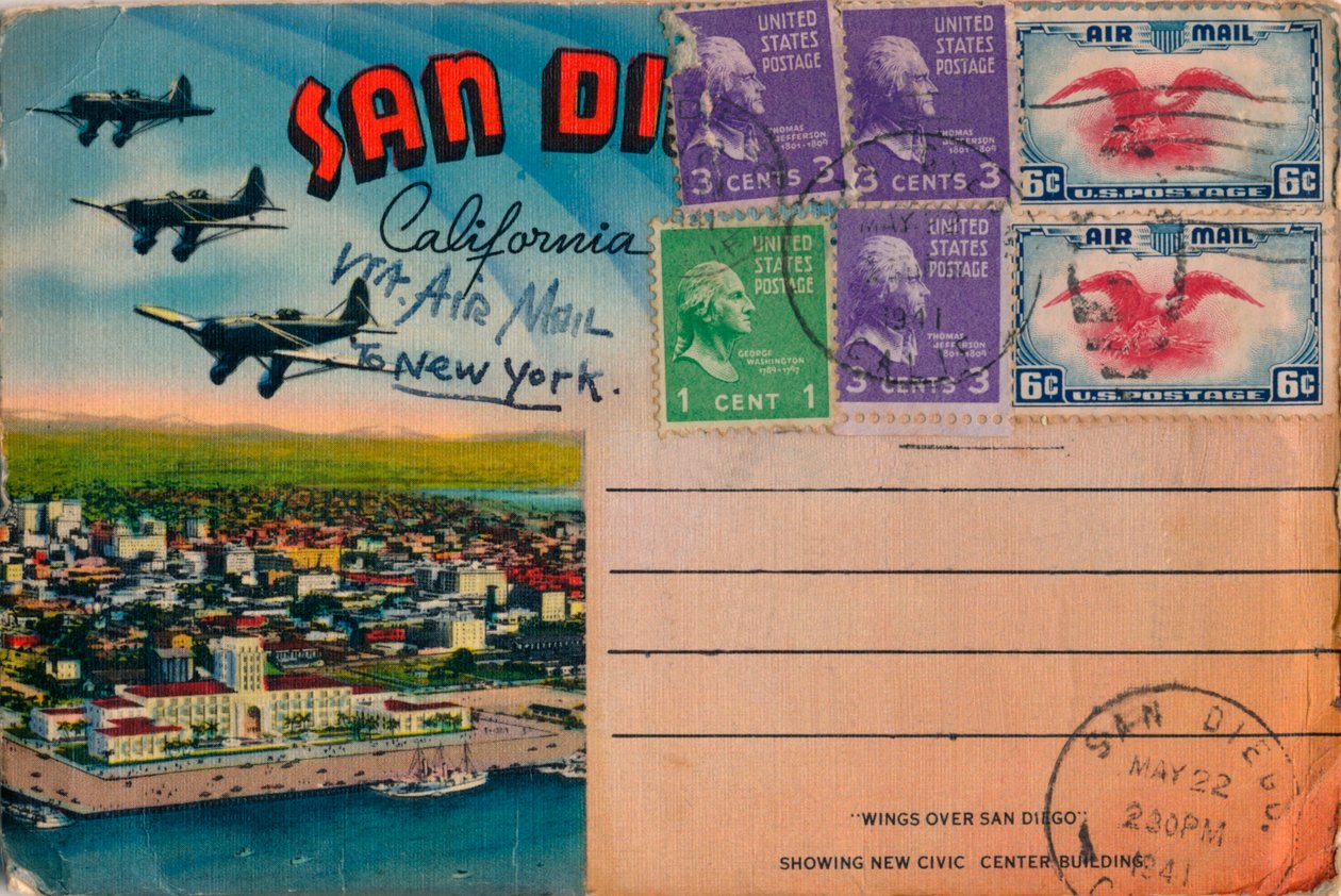 Wings Over San Diego – új polgári központ épület, 1941 alkotó: Unbekannt