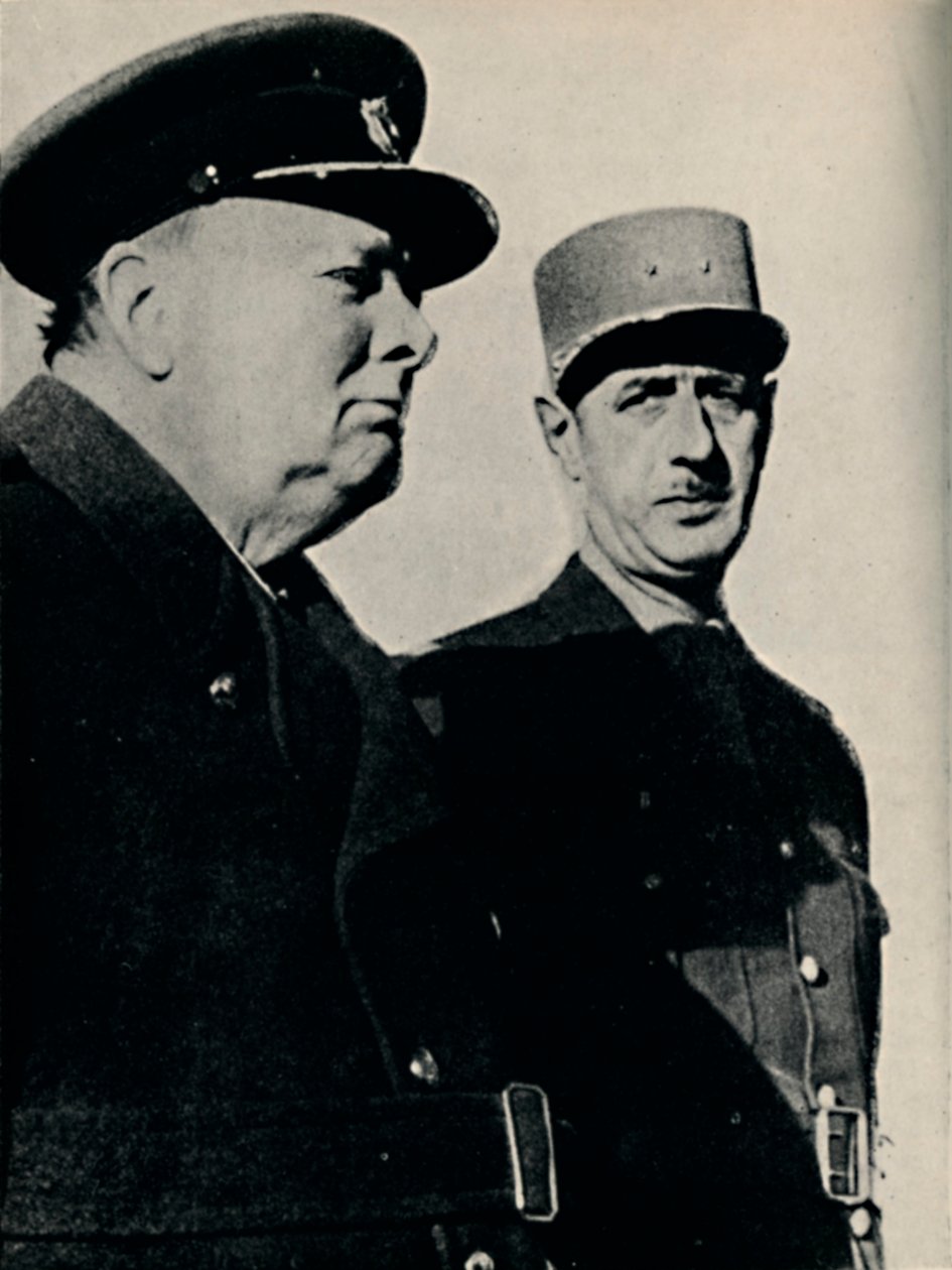 Winston Churchill és De Gaulle tábornok, 1940. június, 1945. alkotó: Unbekannt