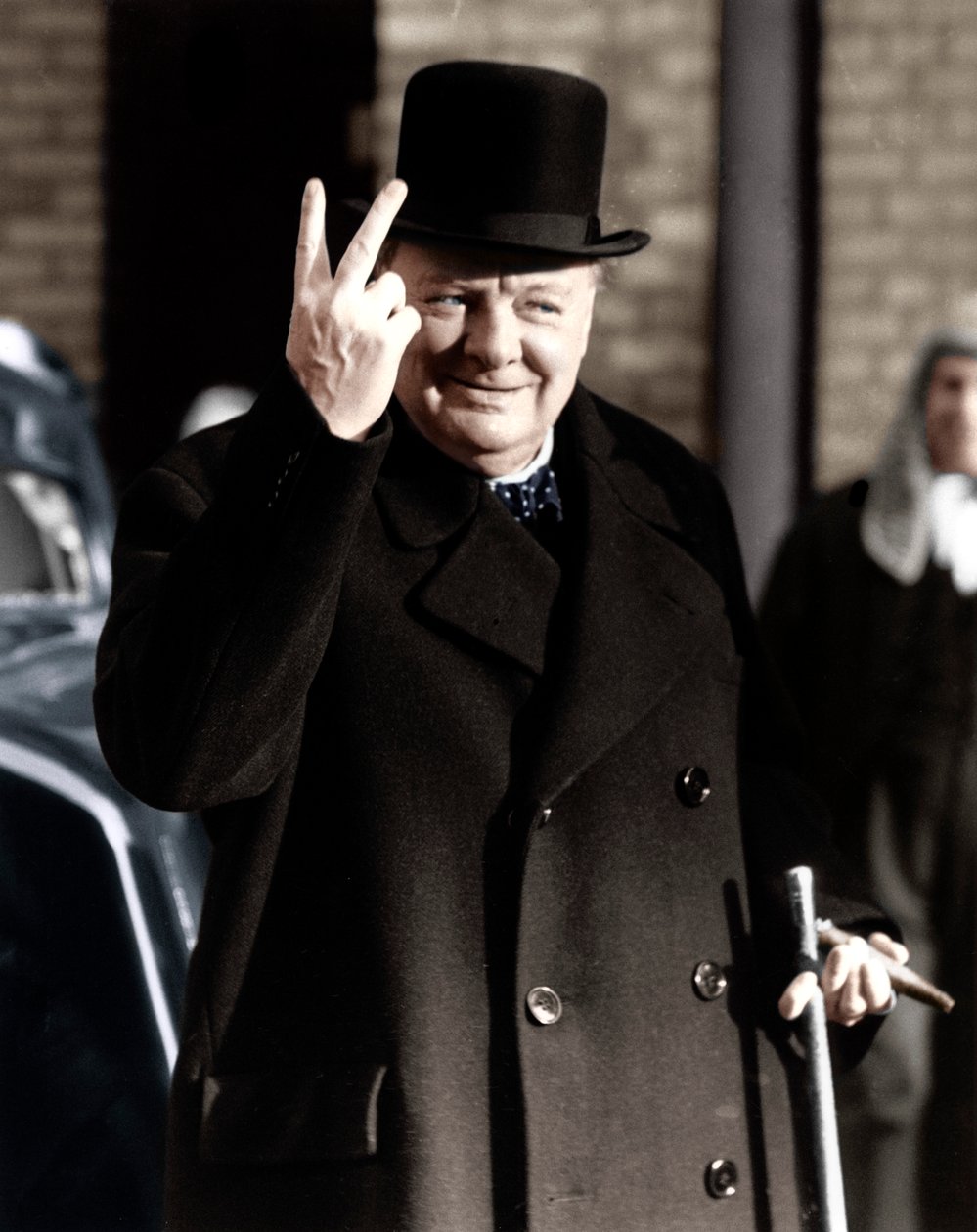 Winston Churchill elkészíti híres V for Victory jelét, 1942 alkotó: Unbekannt