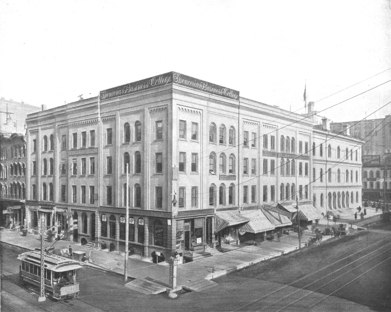 Wisconsin Street és Broadway, Milwaukee, Wisconsin, USA, 1900. alkotó: Unbekannt