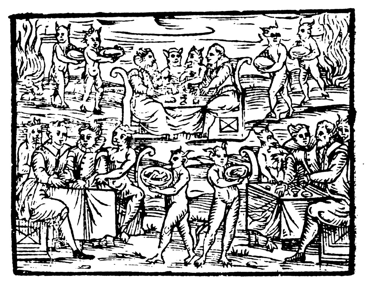 Boszorkányok és varázslók lakomáznak szombaton, 1608 alkotó: Unbekannt