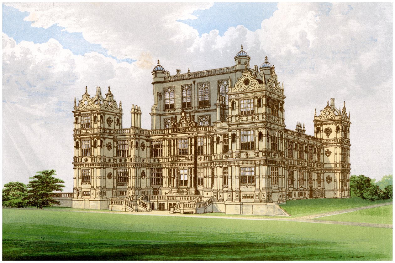 Wollaton Hall, Nottingham, Nottinghamshire, Lord Middleton otthona, 1880 alkotó: Unbekannt