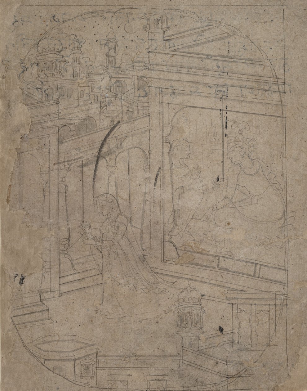 Nő elhagyja szeretőjét, kb. 1790-1820. alkotó: Unbekannt