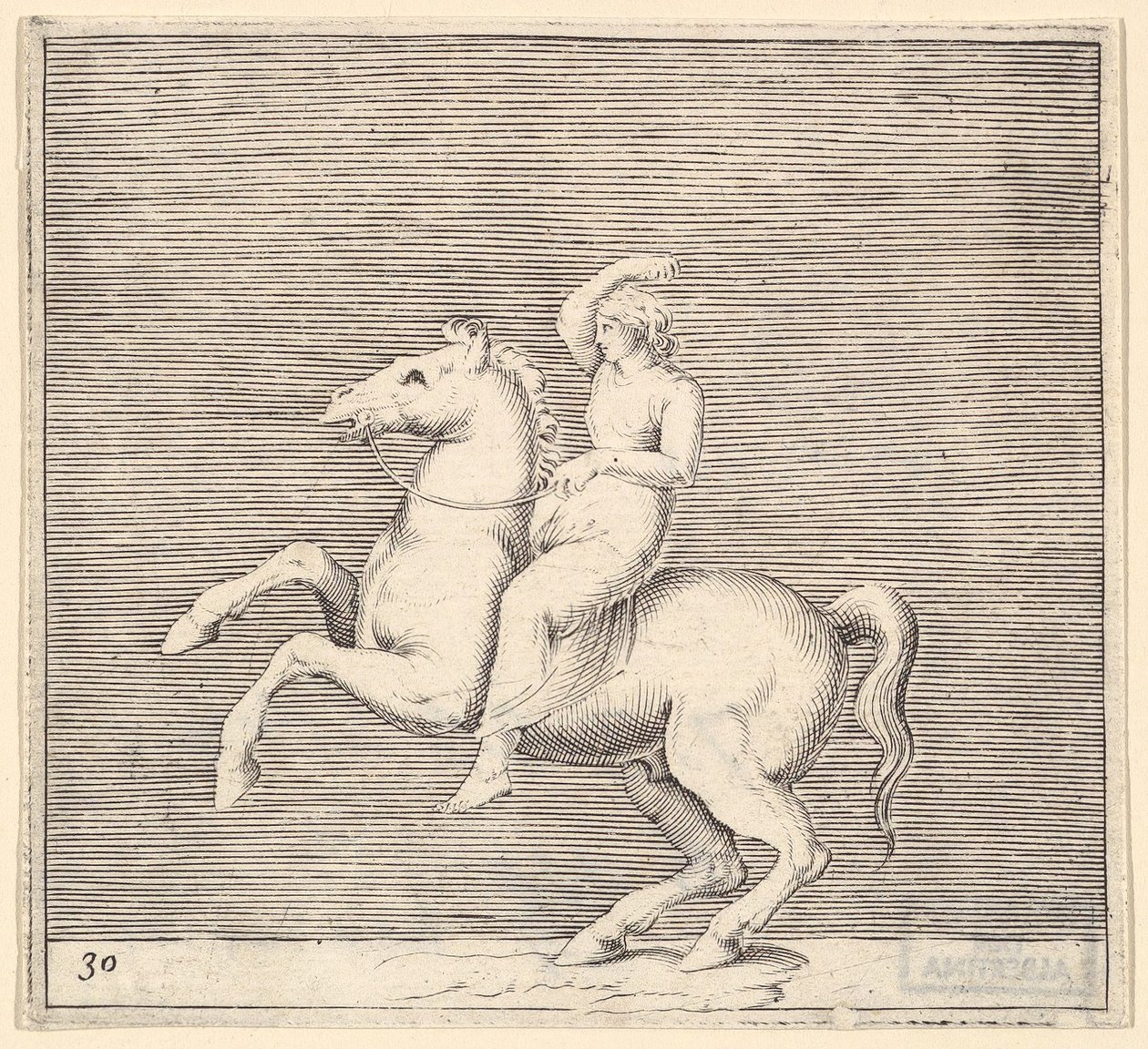 Woman on Rearing Horse, megjelent kb. 1599-1622. alkotó: Unbekannt