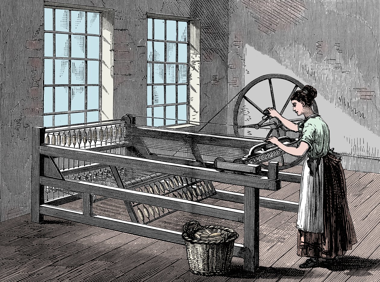 Pörgő Jennyt használó nő, 1880 alkotó: Unbekannt