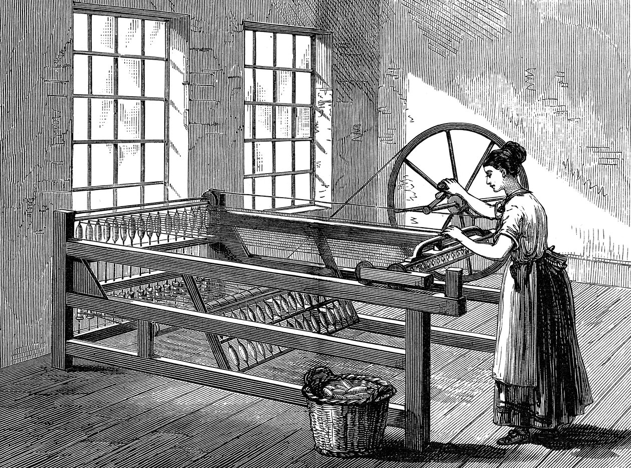 Pörgő Jennyt használó nő, 1880 alkotó: Unbekannt