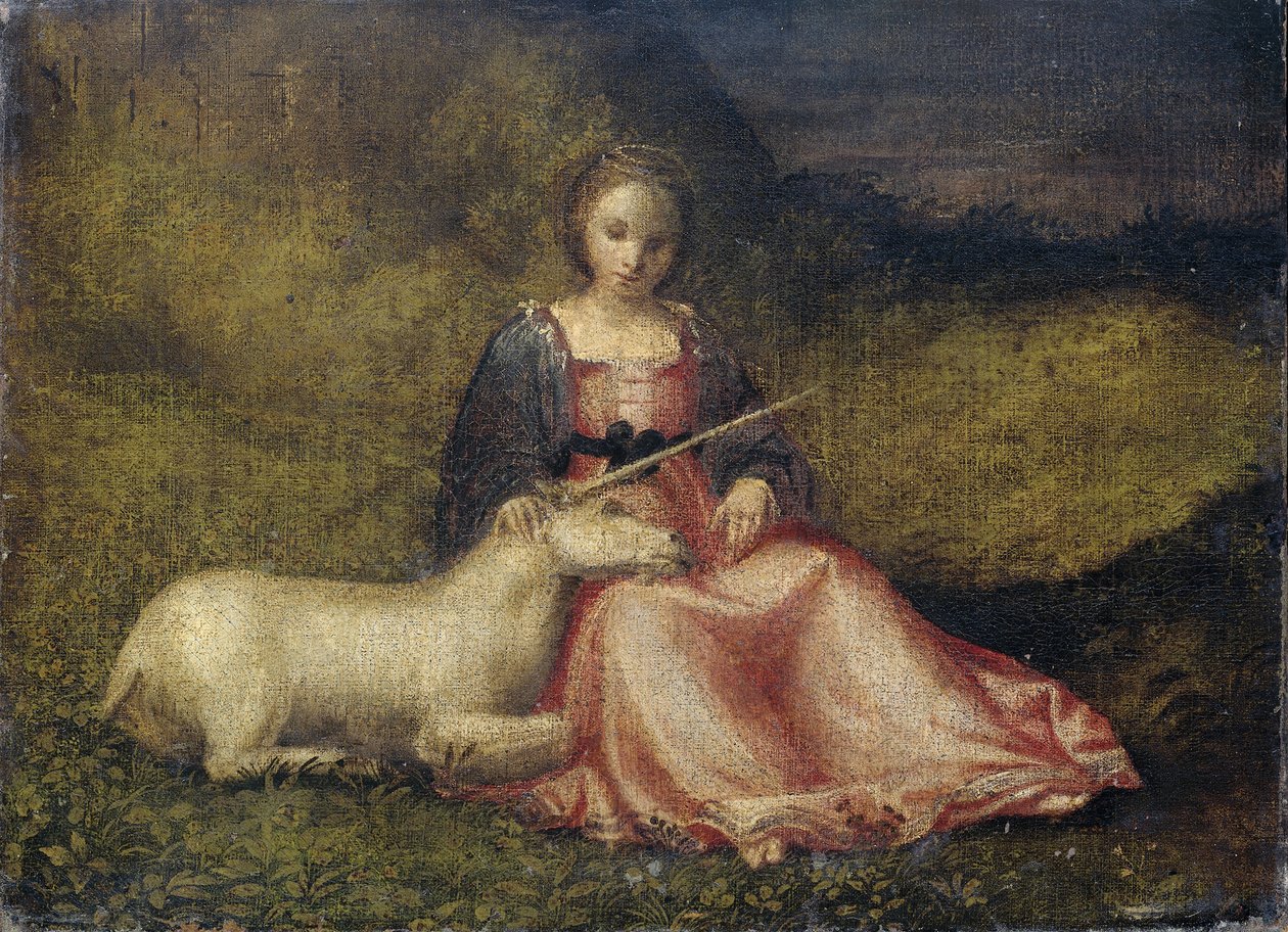 Nő egyszarvúval, c. 1510 alkotó: Unbekannt