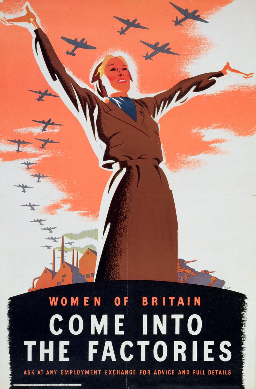 „Nagy-Britannia nők bejönnek a gyárakba”, 1940 alkotó: Unbekannt