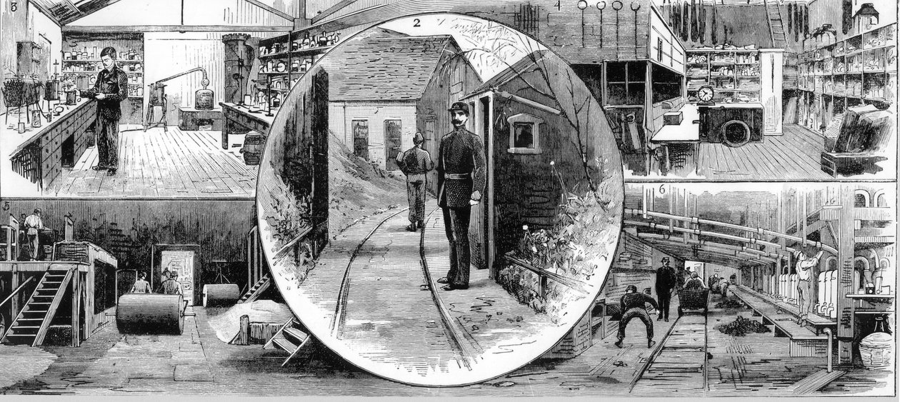 A Nobel Explosives Company Limited dolgozói, Ardeer, Ayrshire, 1884 alkotó: Unbekannt