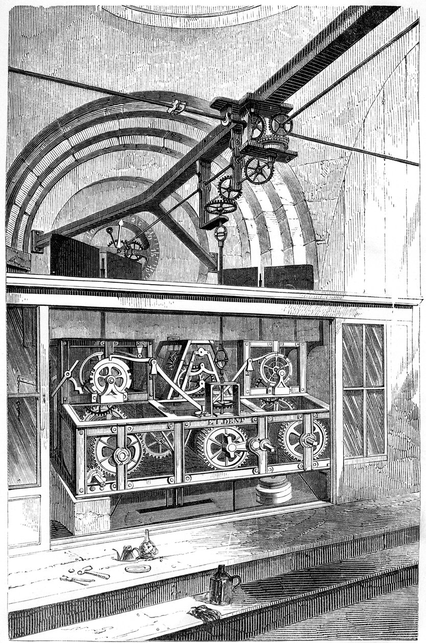 Az óra működő részei a londoni Royal Exchange-ben, 1866 alkotó: Unbekannt