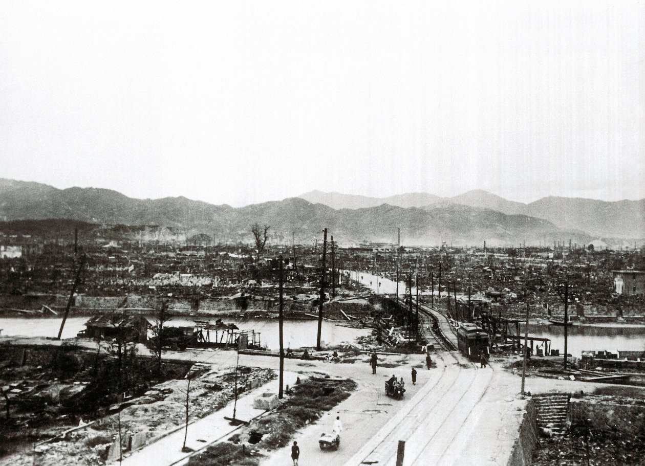 világháború: Hirosima romjai az atombombázás után, augusztus 6 alkotó: Unbekannt
