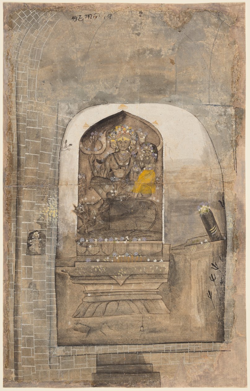 Shiva és Parvati kőképének imádása egy lingamban, Kr. e. 1710. alkotó: Unbekannt