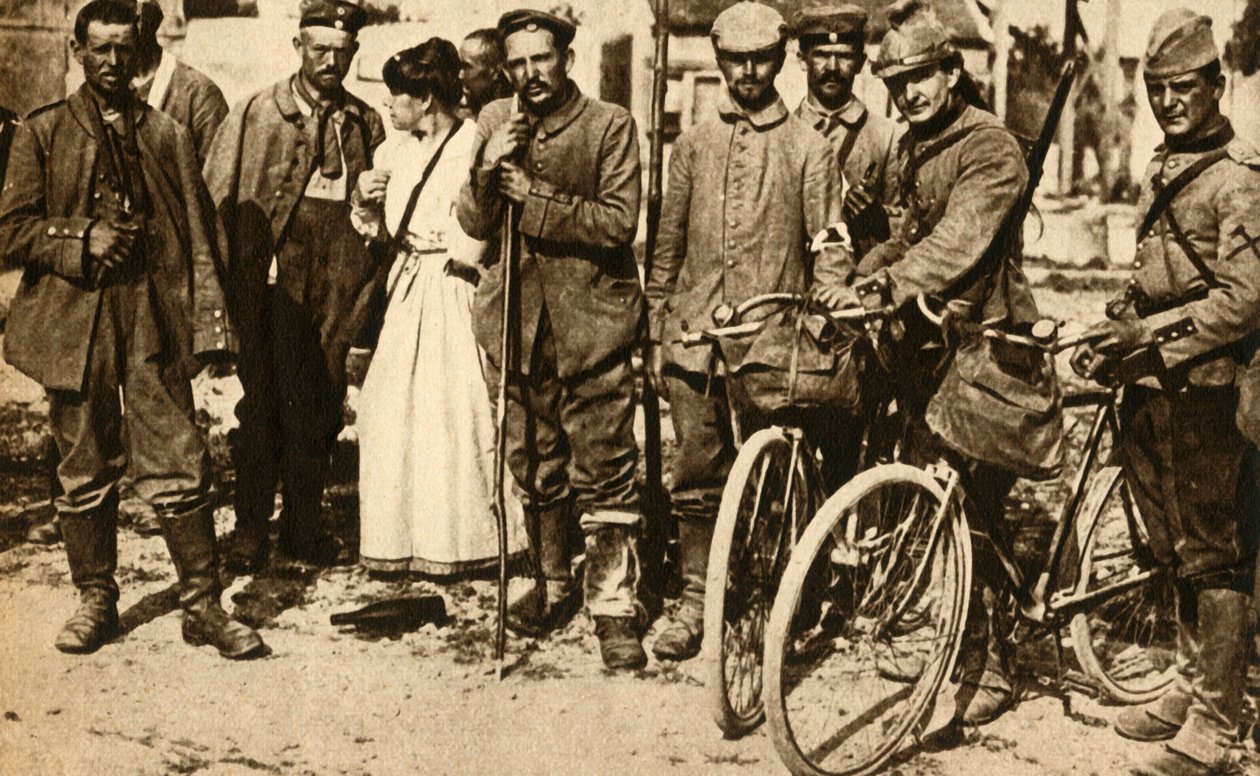 A sebesült német foglyokat a Vöröskereszt gondozza, Franciaország, első világháború, 1914-1918, 1933. alkotó: Unbekannt