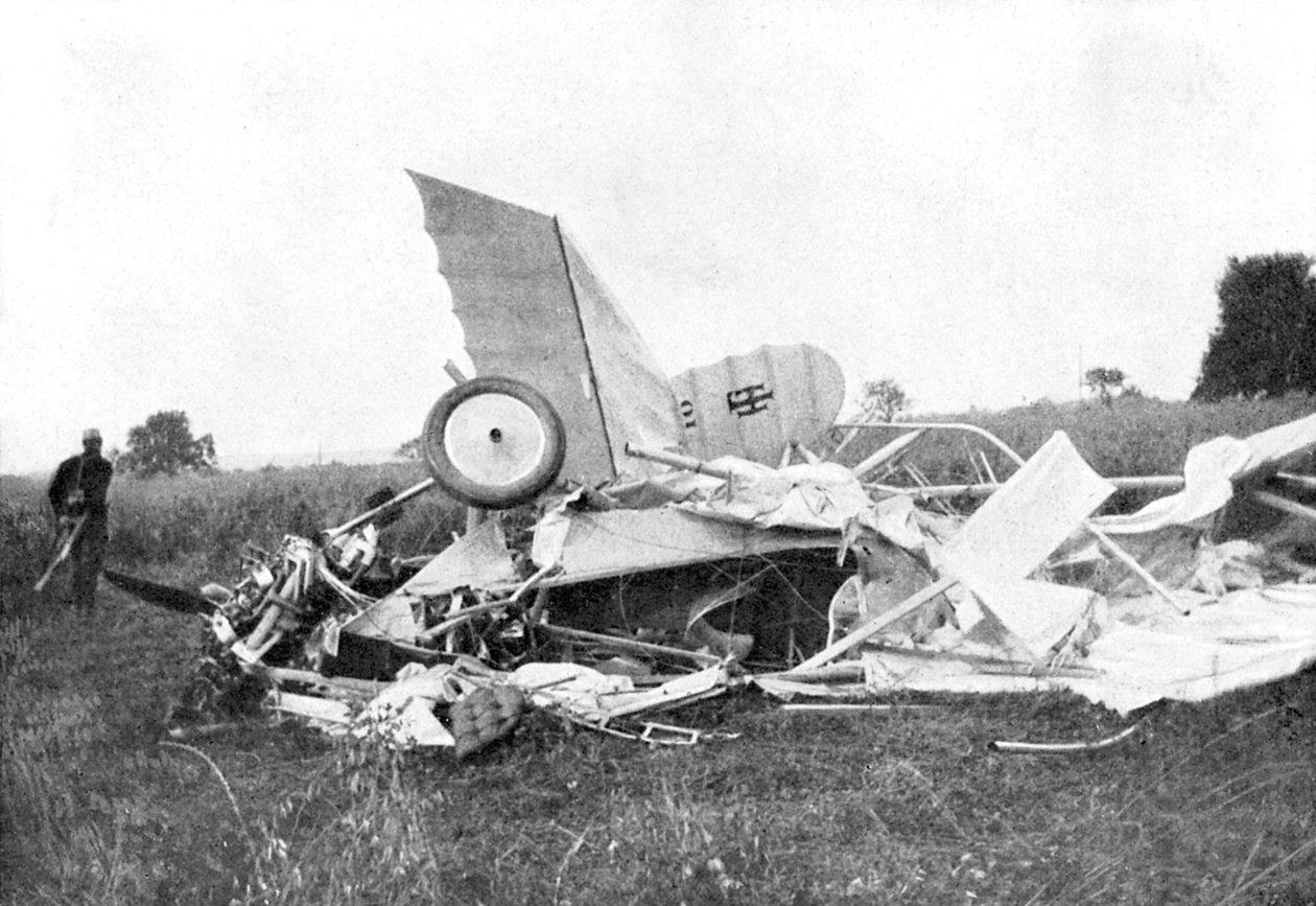 Repülőgéproncs, amelyben Warneford brit pilóta meghalt, 1915. alkotó: Unbekannt