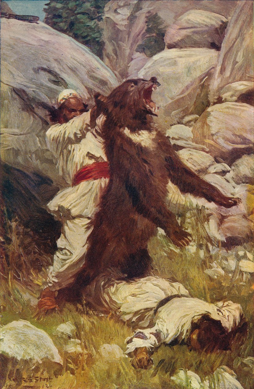 Birkózás egy medvével, c1912 alkotó: Unbekannt