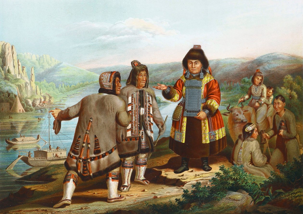 Jakutok a Léna folyónál, Szibéria, Oroszország, 1862. alkotó: Unbekannt