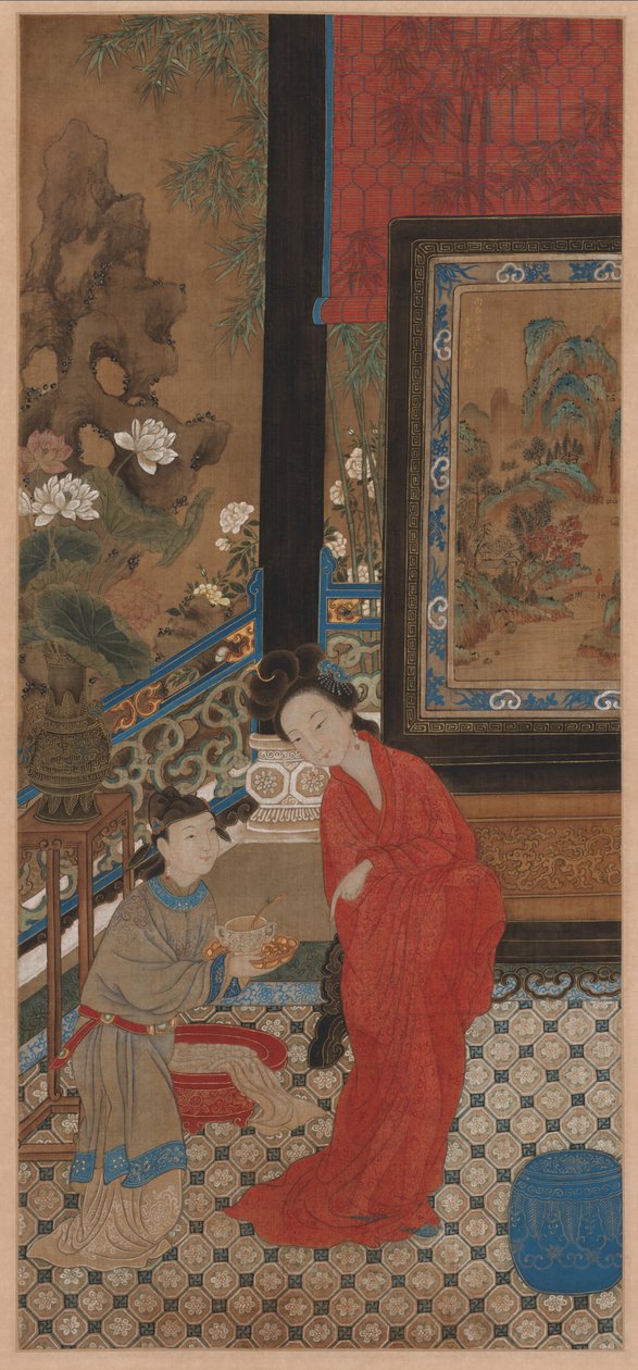 Yang Guifei elhagyja a fürdőt, 1700-as évek. alkotó: Unbekannt