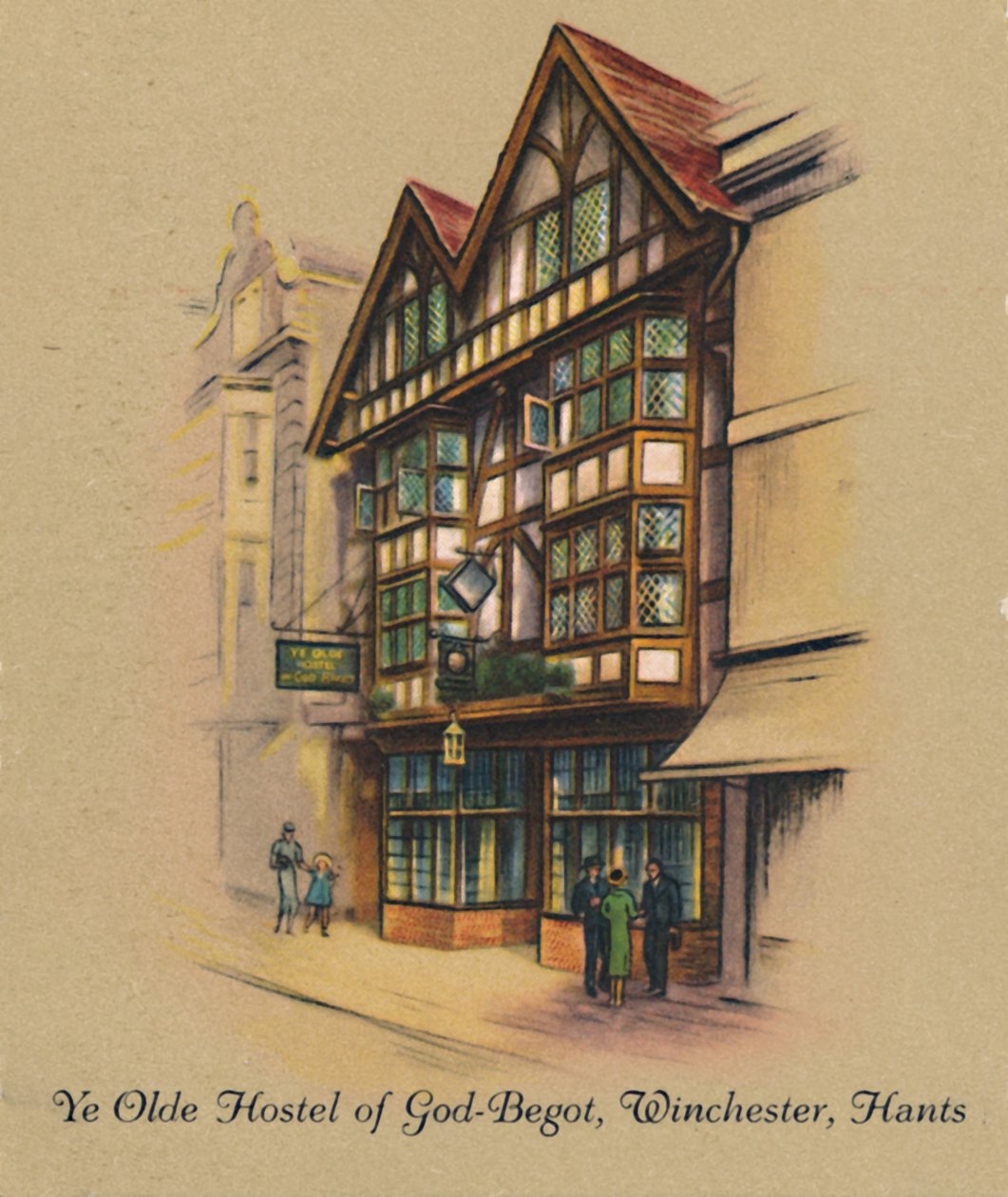 Ye Olde Hostel of God-Begot, Winchester, Hants, 1939 alkotó: Unbekannt