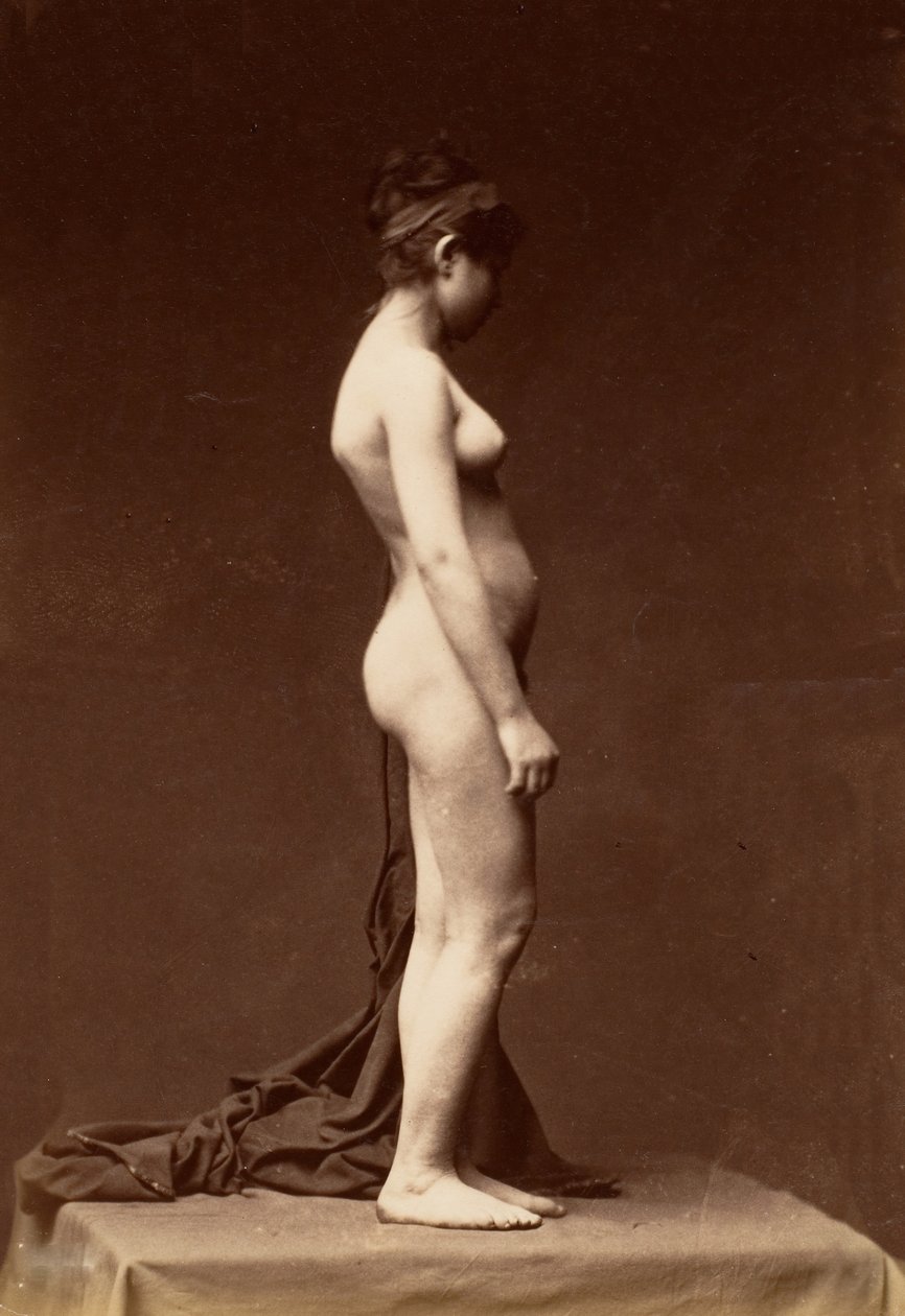 [Fiatal nő, akt, teljes alak profilban], 1860-as évek. alkotó: Unbekannt