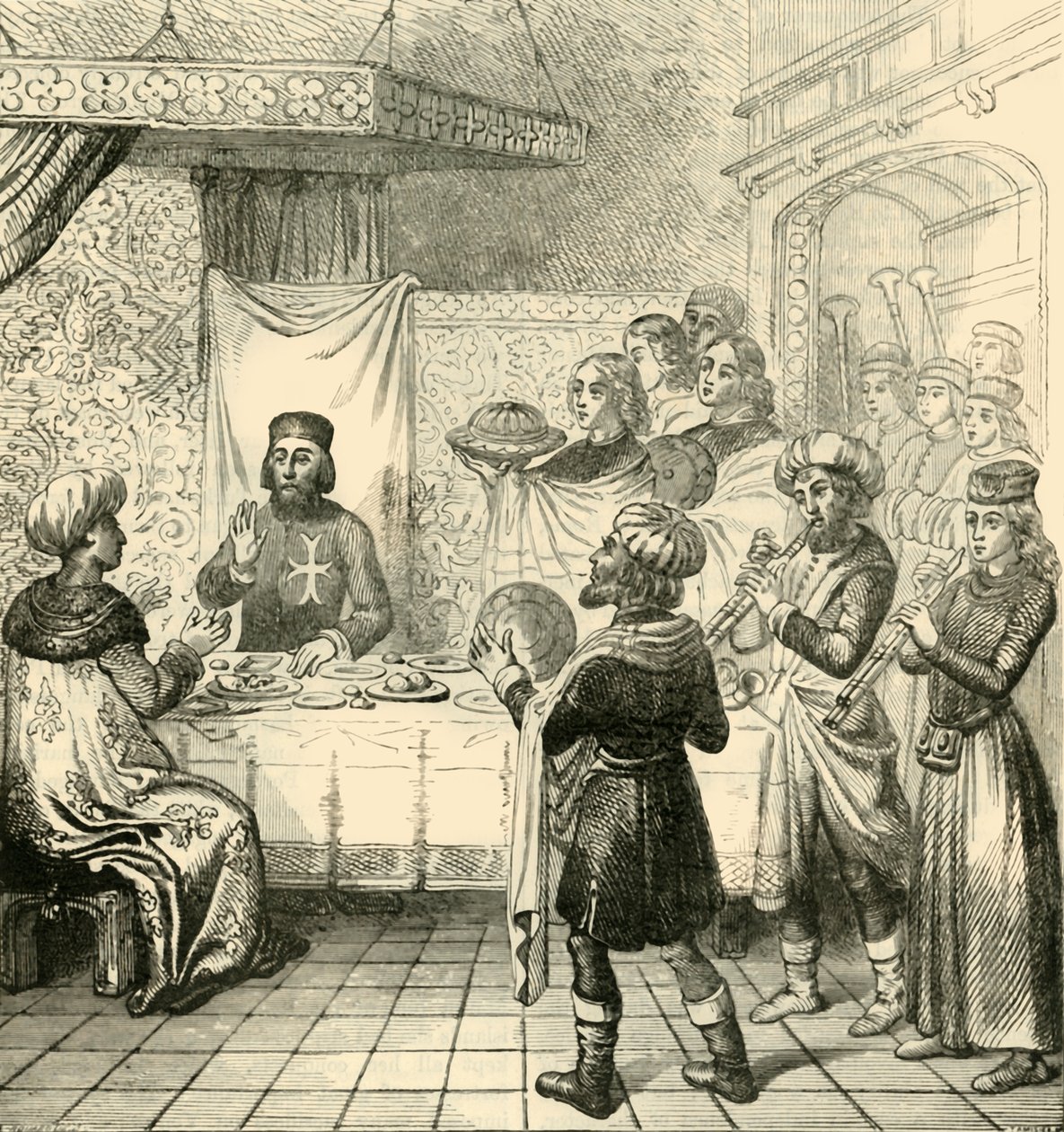 Zizim vacsoráz a rodoszi nagymesterrel, 1890. alkotó: Unbekannt