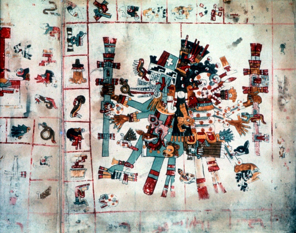 Zoomorf forma a Codex Borgianusból, Mixtec, Kolumbusz előtti Mexikó, c1400 alkotó: Unbekannt