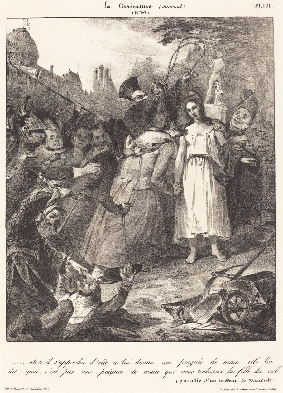 ...majd odalépett hozzá: Van Dyck Krisztus árulásának paródiája, 1832. alkotó: Unbekannt