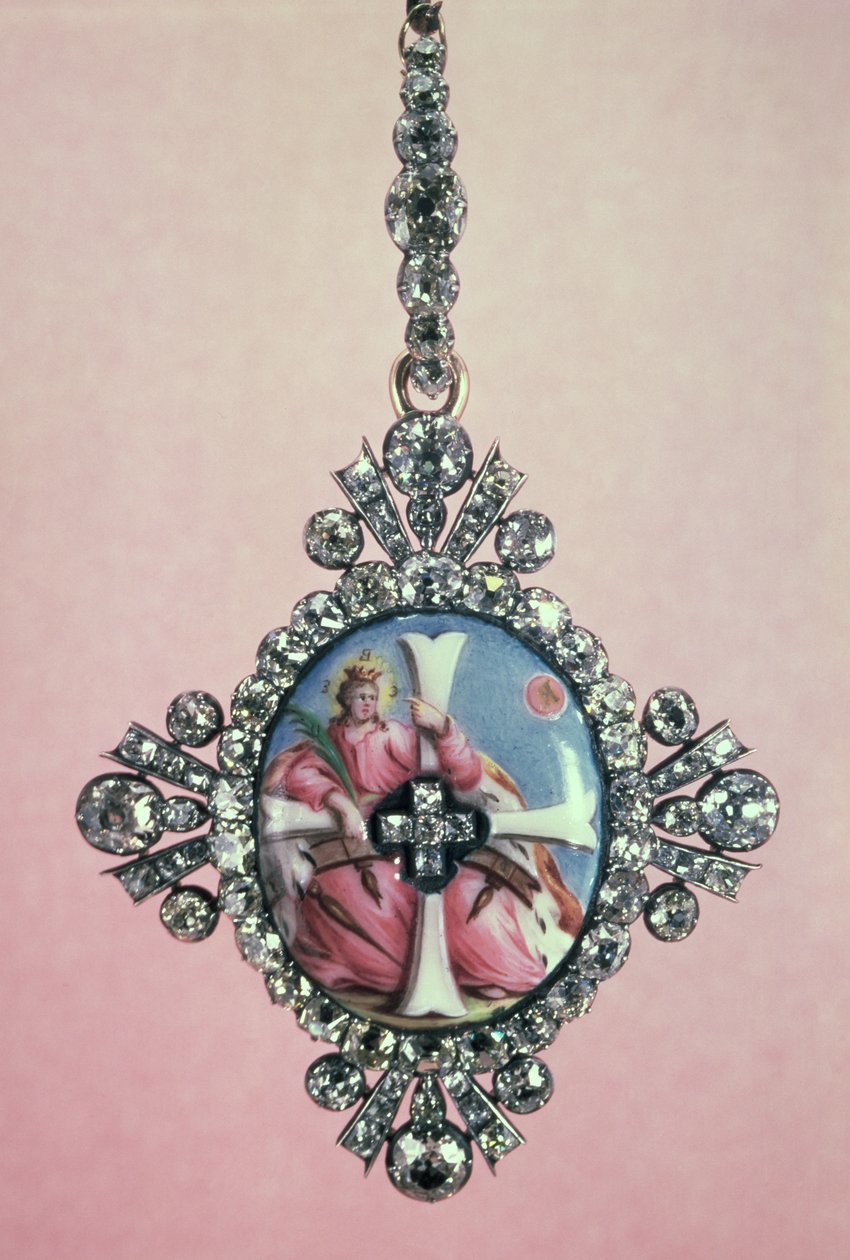 A Szent Katalin rend jelvénye, ezüst készlet briliáns csiszolású gyémántokkal és zománcozott miniatűr, 1770-80 alkotó: Unbekannt Unbekannt