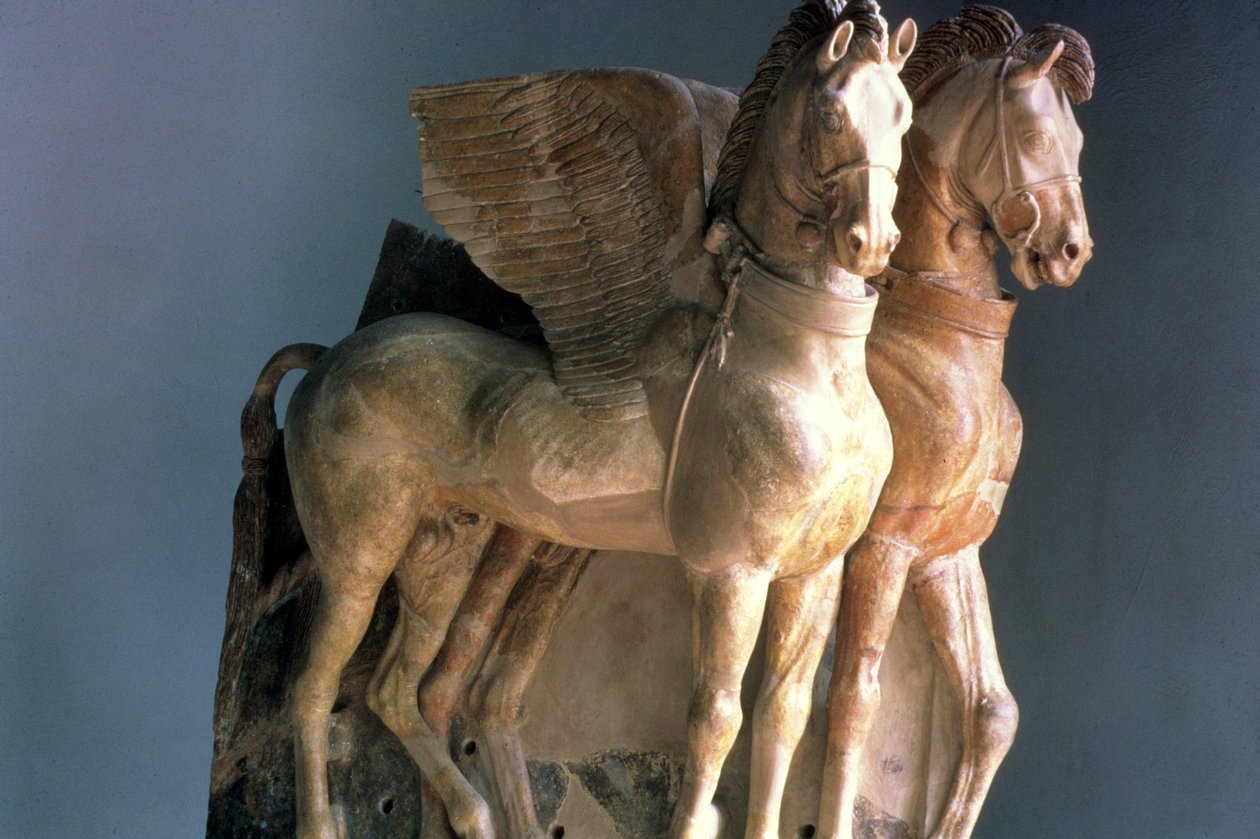 COX I 309 Szárnyas terrakotta lópár, Tarquinia templomából, Olaszországból, Kr.e. 5-6. század (lásd még: 60481) alkotó: Unbekannt Unbekannt