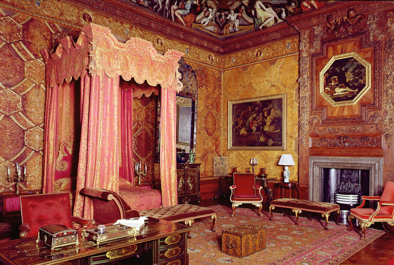 Chatsworth House, állami hálószoba 1687-1707, Derbyshire, Egyesült Királyság alkotó: Unbekannt Unbekannt