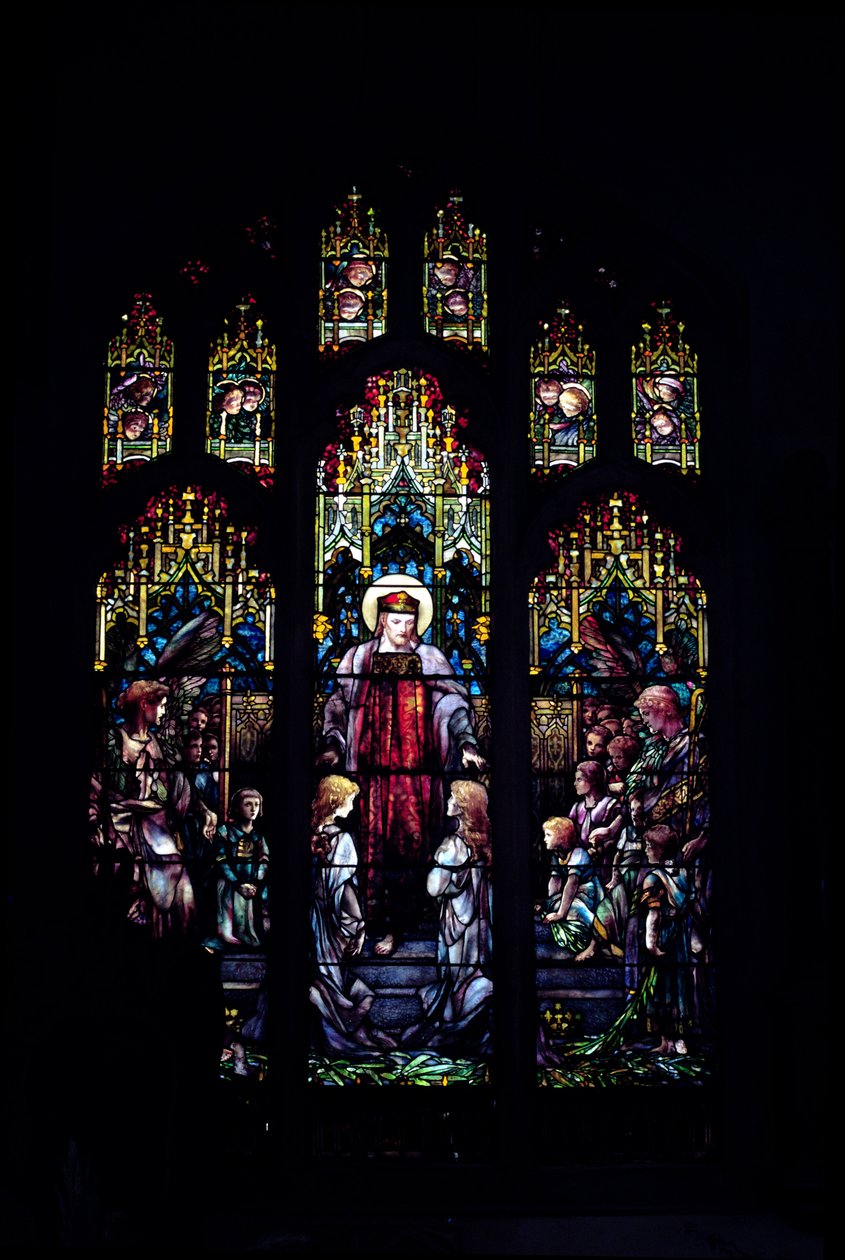 Tiffany Krisztus kisgyermekekkel, 1902 (teljes ablak) alkotó: Unbekannt Unbekannt