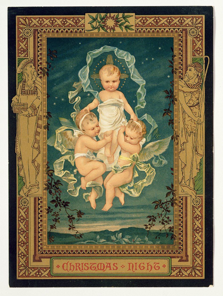 Karácsony éjszaka, karácsonyi üdvözlőlap, 1880-as évek alkotó: Unbekannt Unbekannt