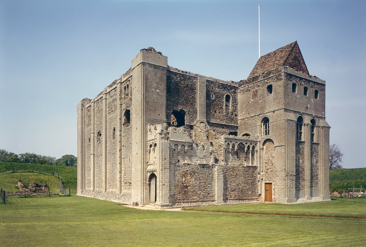 A vár külső képe, Castle Rising, Norfolk, 1138 körül épült alkotó: Unbekannt Unbekannt
