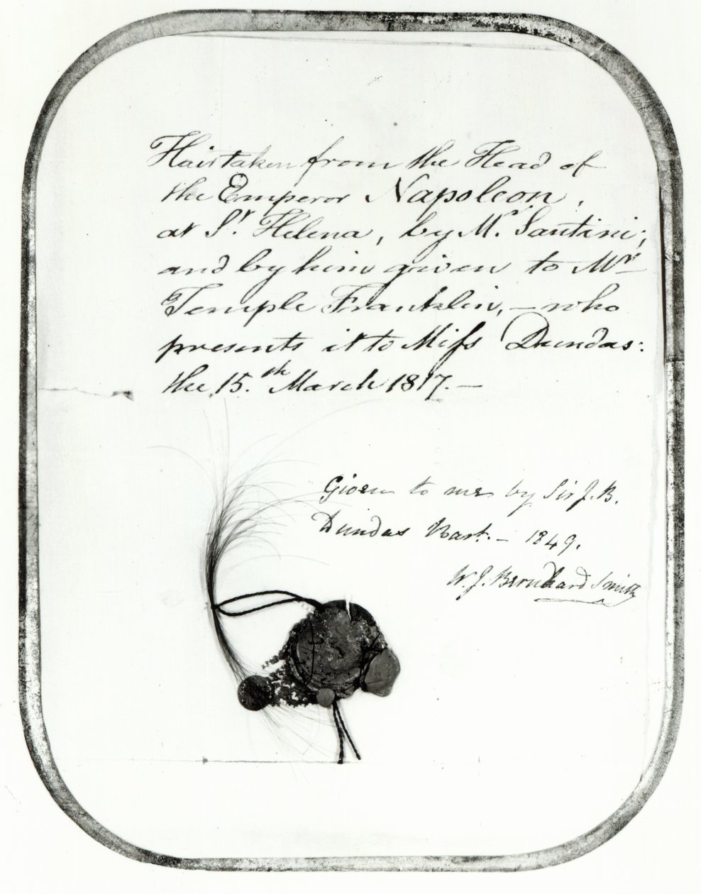 Giovanni Natale Santini által Napóleon császár fejéről levágott haj, amelyet William Temple Franklin kapott tőle, 1816 (haj) alkotó: Unbekannt Unbekannt