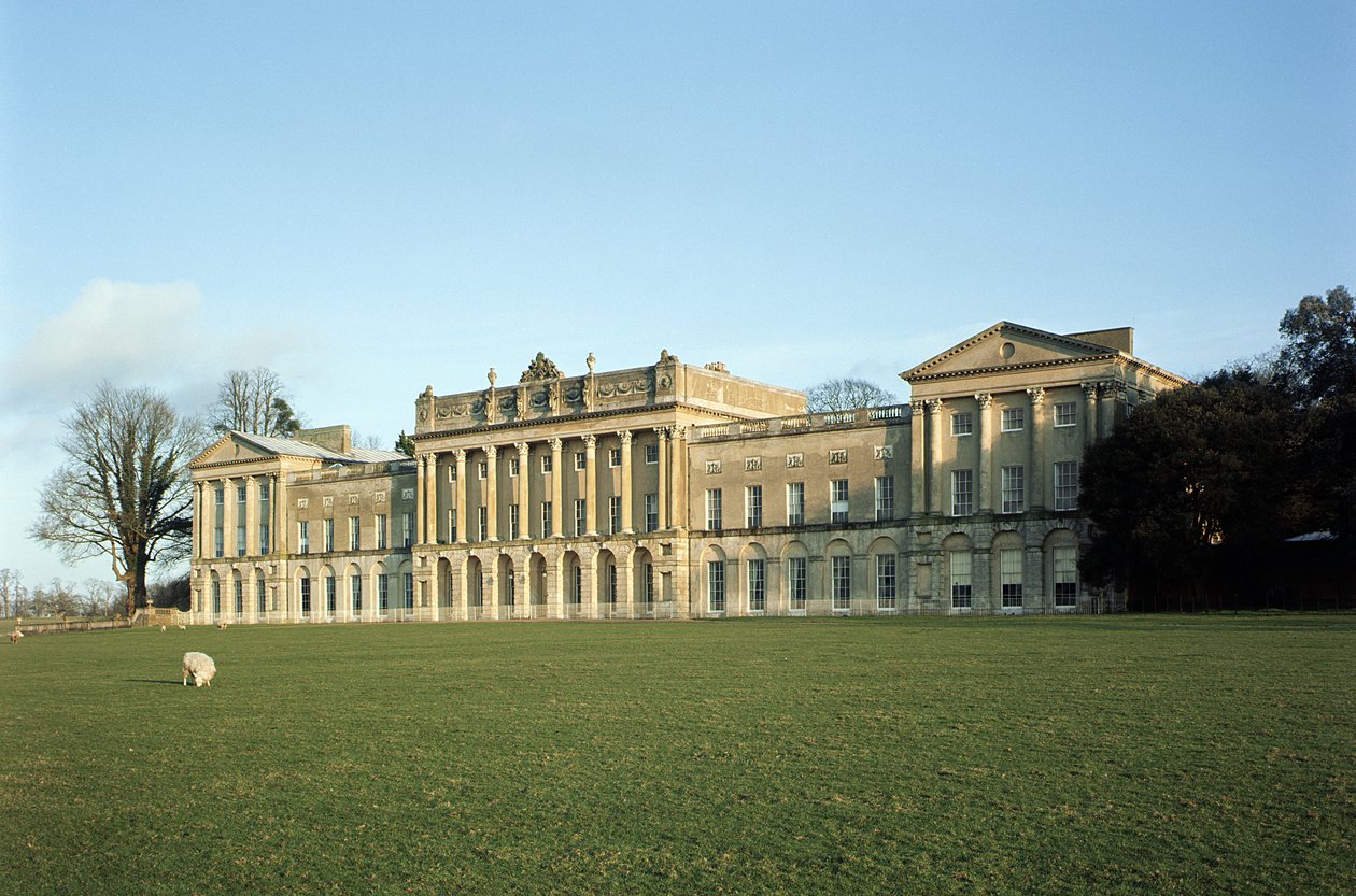 Heveningham Hall, Kilátás a külsőre, 1778 körül építette Robert Taylor 1714-88, Suffolk, Egyesült Királyság alkotó: Unbekannt Unbekannt