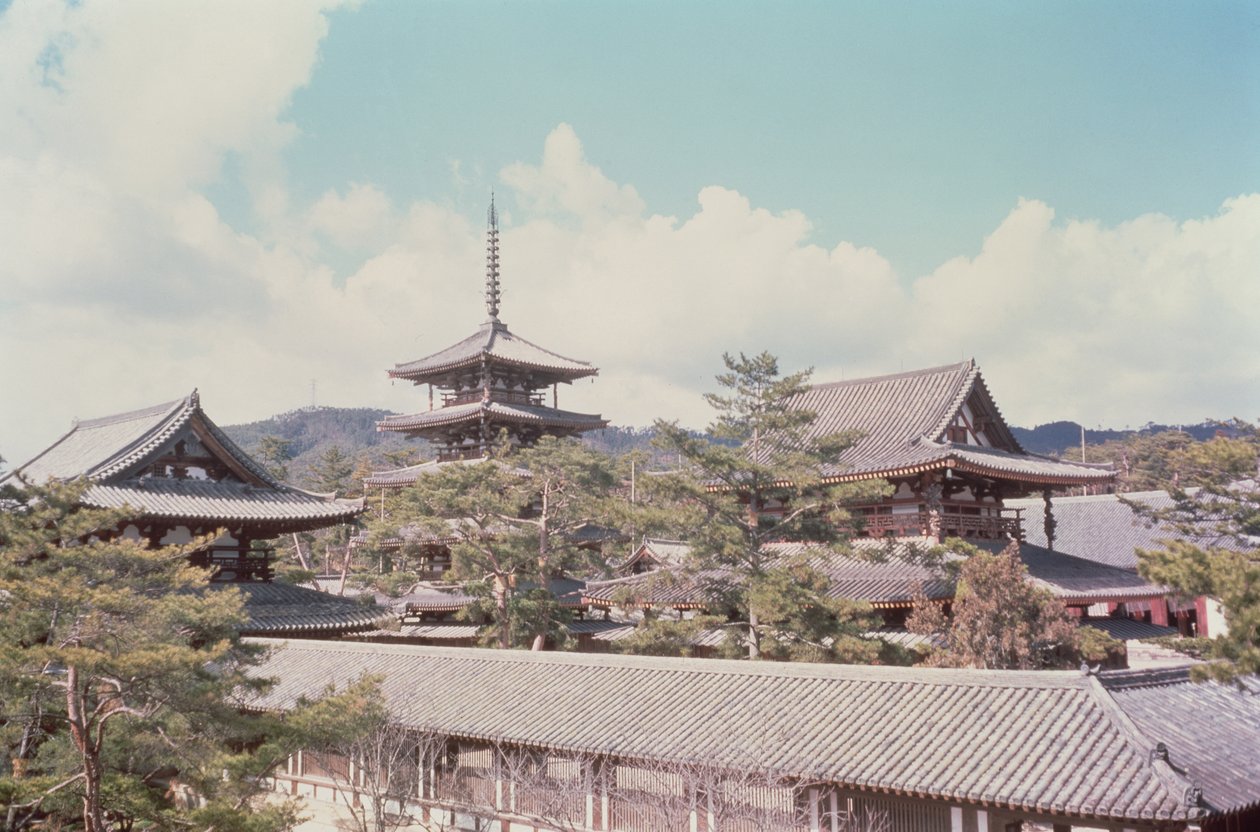 Horyu-ji templom, Nara prefektúra, Japán, i.sz. 607-ben épült alkotó: Unbekannt Unbekannt
