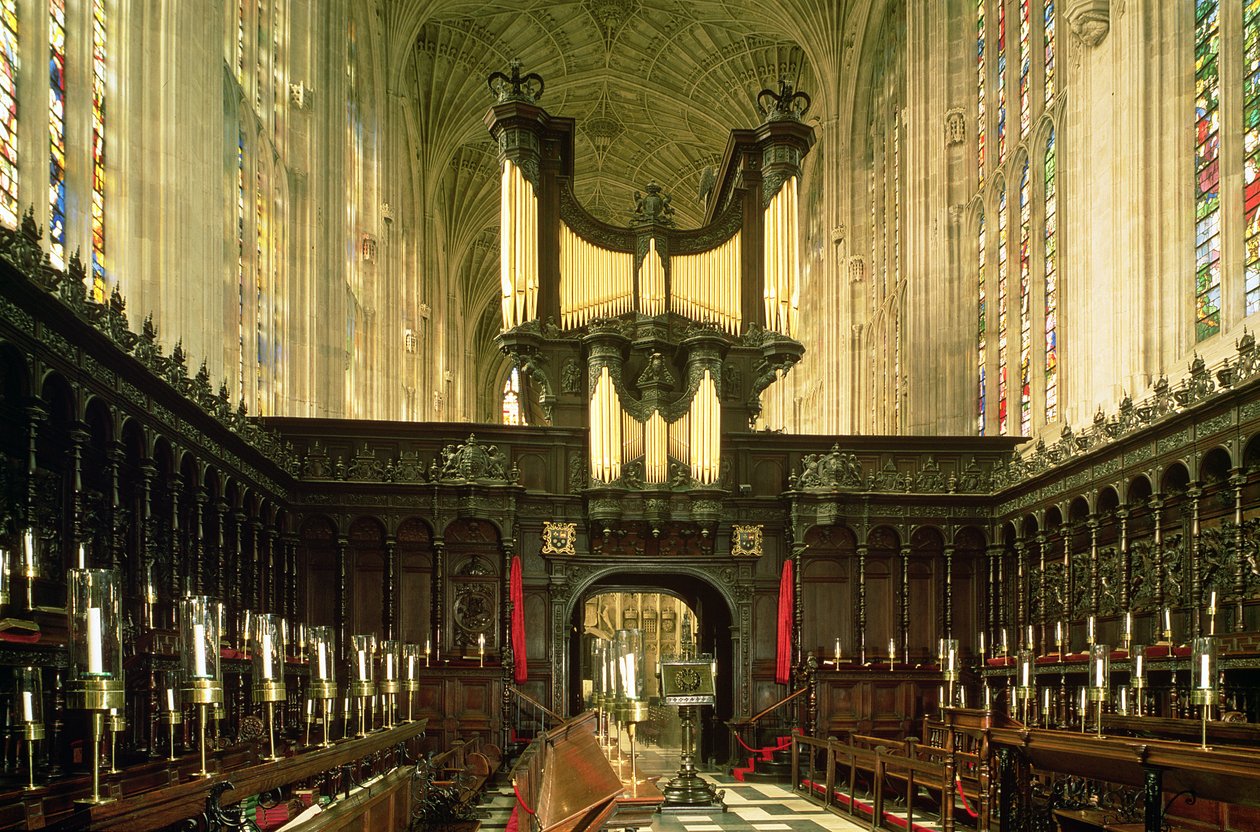 Belső nézet a folyosóval és az orgonával, Kings College Chapel, Cambridge alkotó: Unbekannt Unbekannt