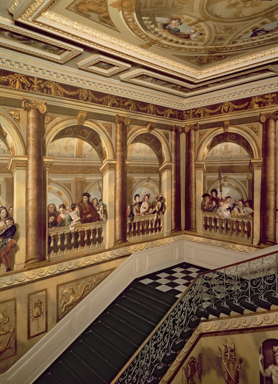 Kensington-palota, Kilátás a Kings Grand Staircase-ra, Angol Iskola, (17. század) London, Egyesült Királyság alkotó: Unbekannt Unbekannt