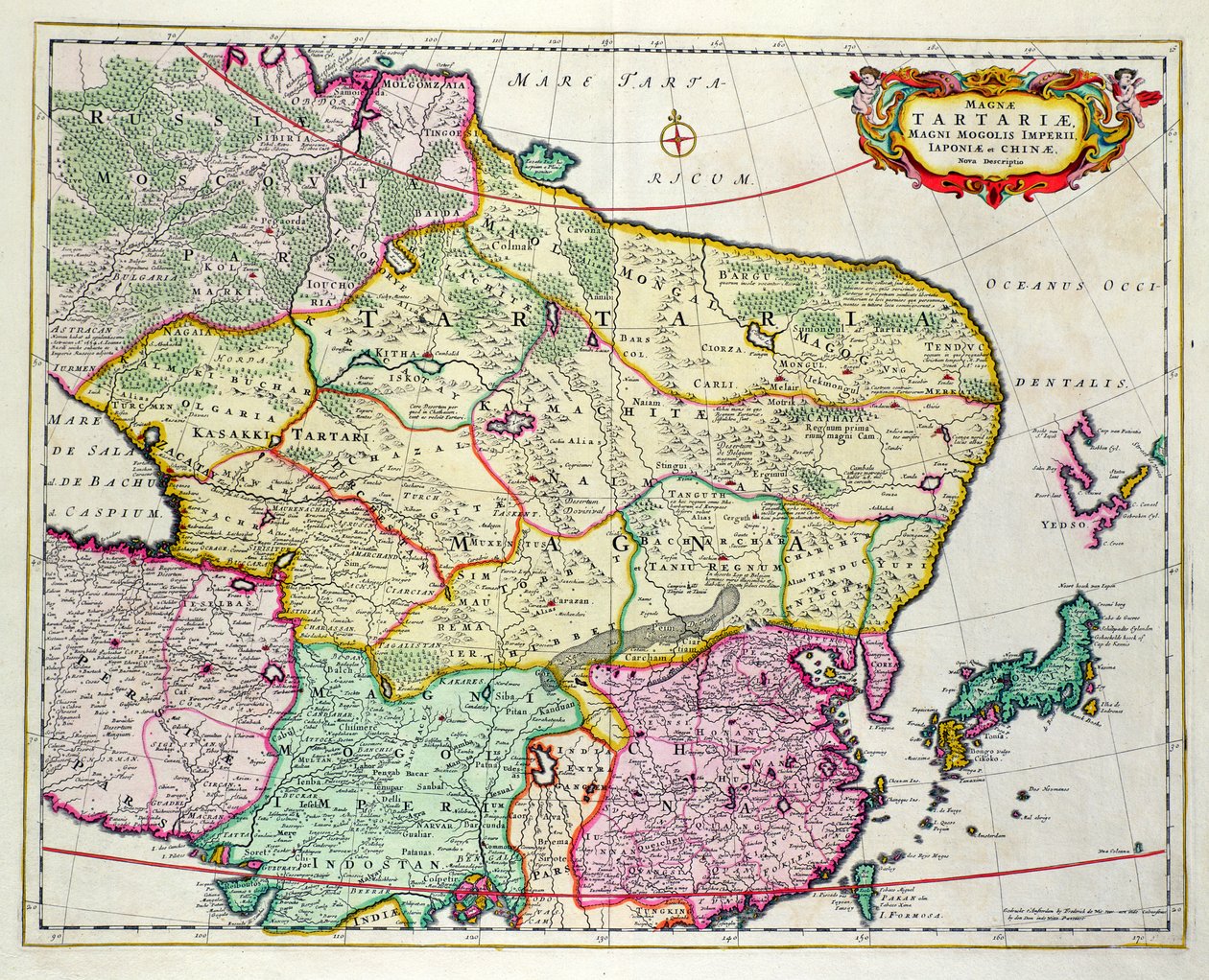 Mongólia térképe Japánnal és Kínával, Frederick de Wit 1680 körül alkotó: Unbekannt Unbekannt