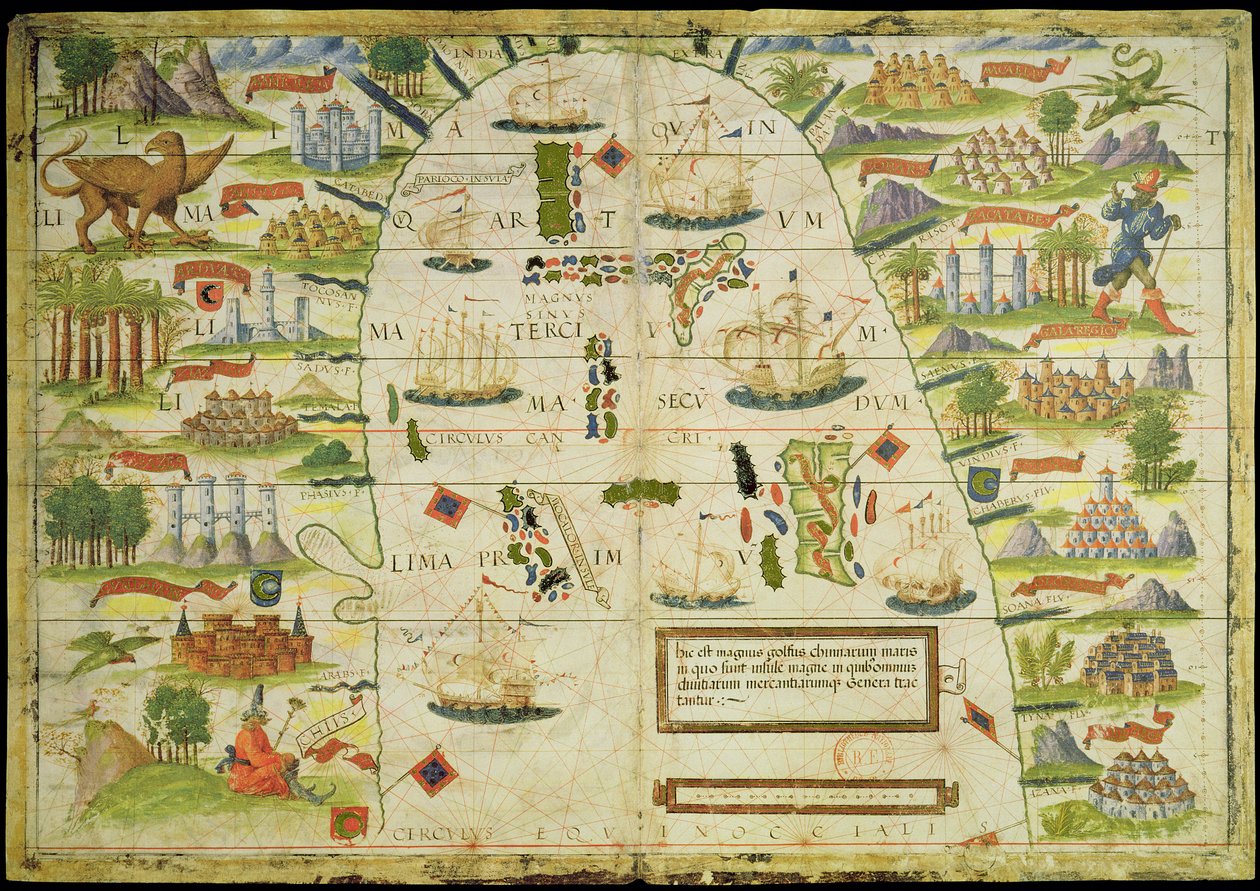 A Kínai-tenger térképe Pedro és Jorge Reinel „Miller-atlasz” és Lopo Homem 1519-ben készült fakszimiléjéből alkotó: Unbekannt Unbekannt