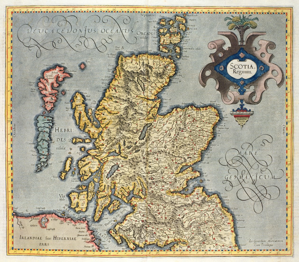 A Skóciai Királyság térképe, 17. századi Scotia Regnum (a Mercators Atlas hatása alatt) alkotó: Unbekannt Unbekannt