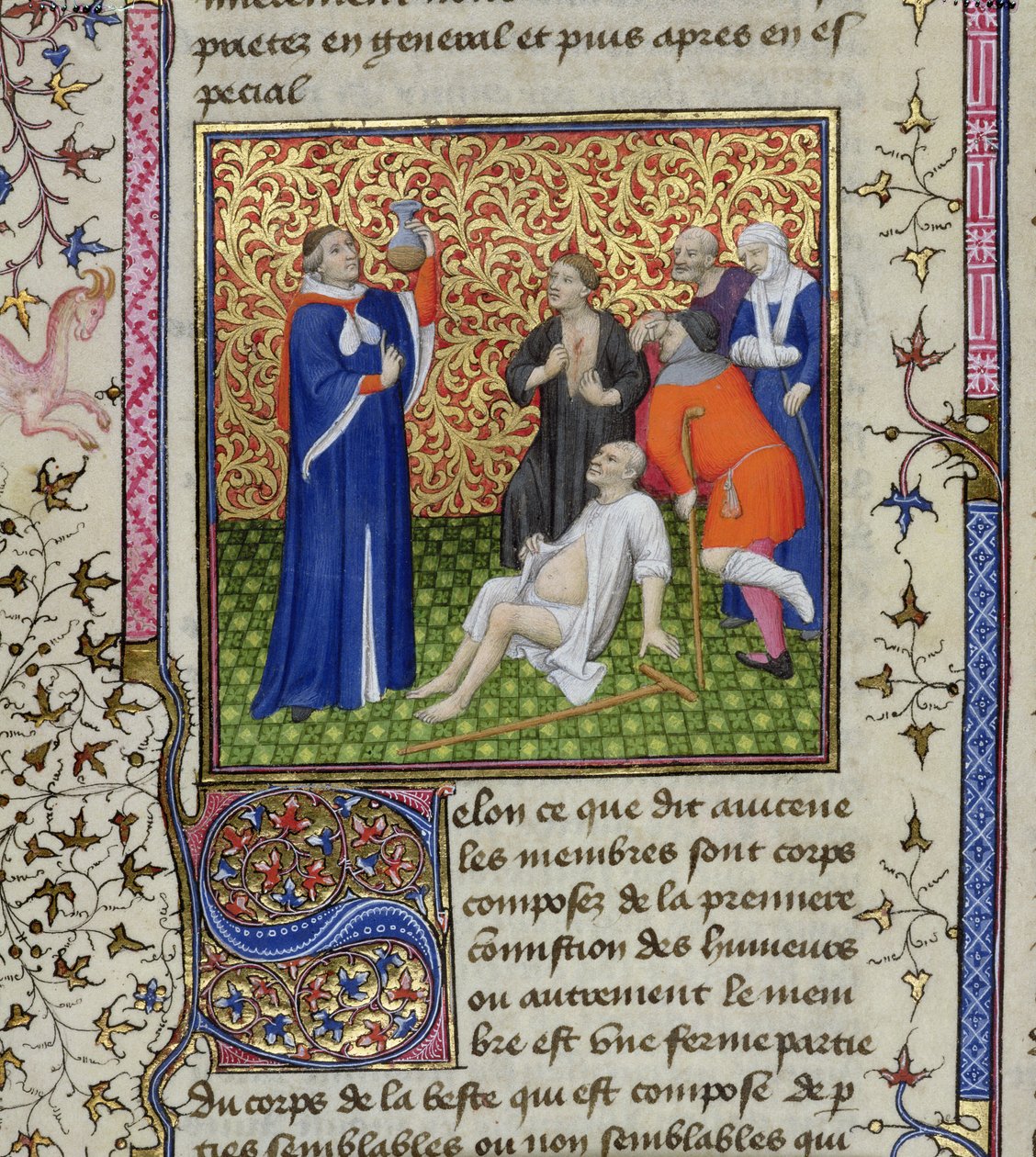 Ms.251 f.54v Orvos a pácienseivel, a Des Proprietez des Choses-ból, 1415 körül alkotó: Unbekannt Unbekannt