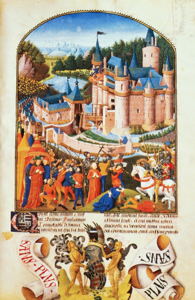 Ms 8266 f.281 A dervali kastély ostroma, Pierre La Baud alkotó: Unbekannt Unbekannt