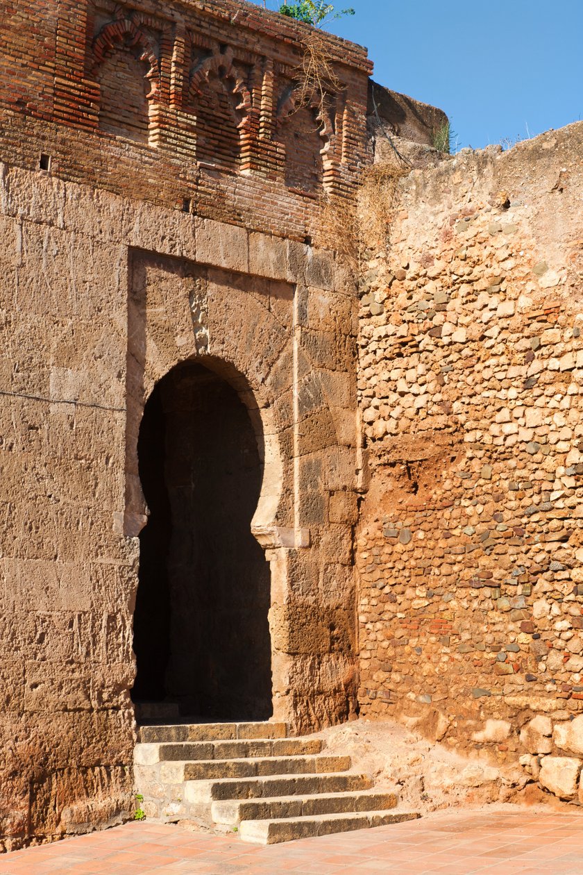 Niebla, Huelva tartomány, Andalúzia, Dél-Spanyolország. Puerta del Buey, vagyis az Ökör kapuja, az egyik bejárat a falakon keresztül a városba. alkotó: Unbekannt Unbekannt