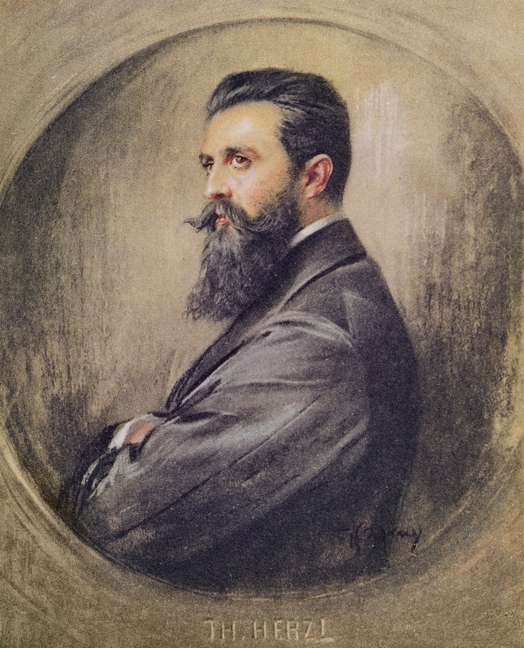 Theodor Herzl (1860-1904) portréja (papír pasztell) alkotó: Unbekannt Unbekannt