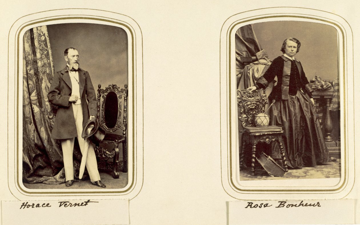 Horace Vernet és Rosa Bonheur portréi (szépia fotó) alkotó: Unbekannt Unbekannt