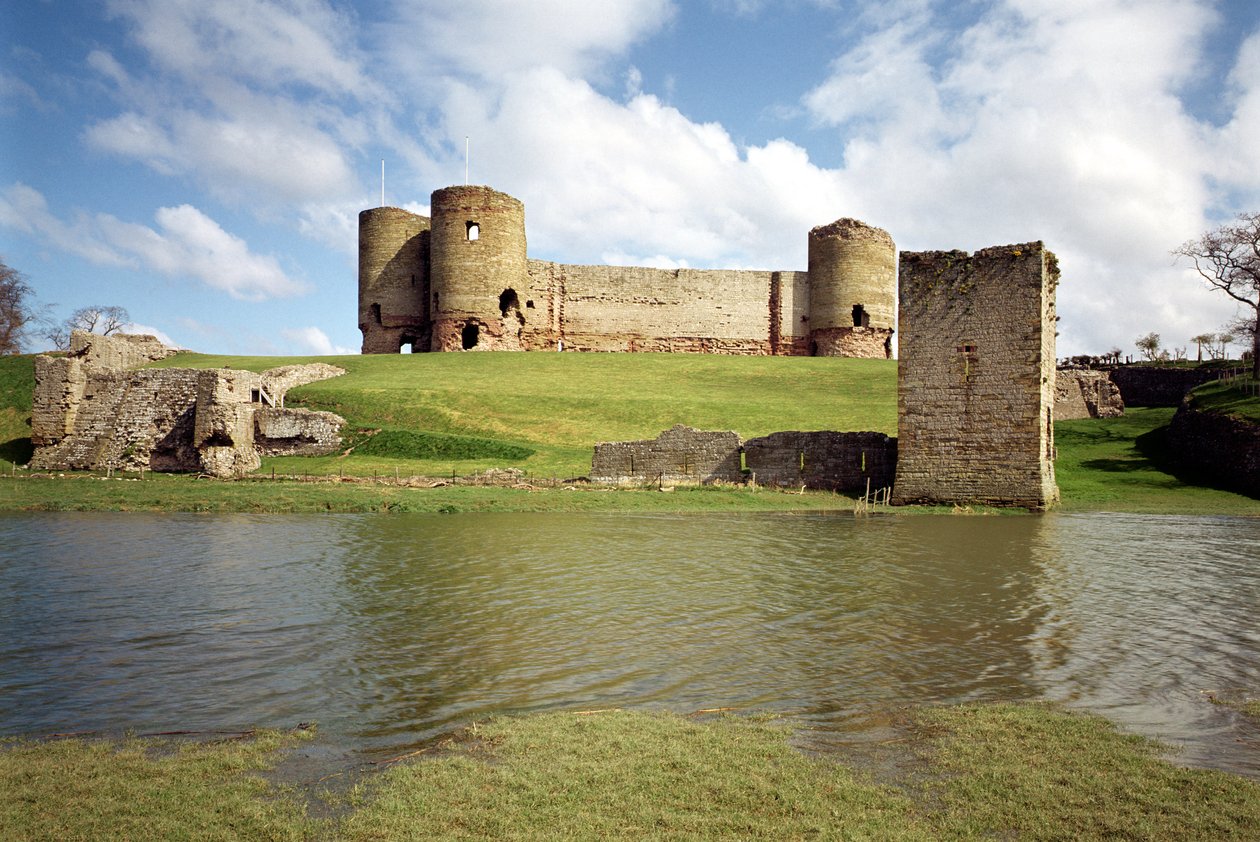 Rhuddlan kastély, külső nézet, angol iskola, (13. század), North Wales, Egyesült Királyság alkotó: Unbekannt Unbekannt