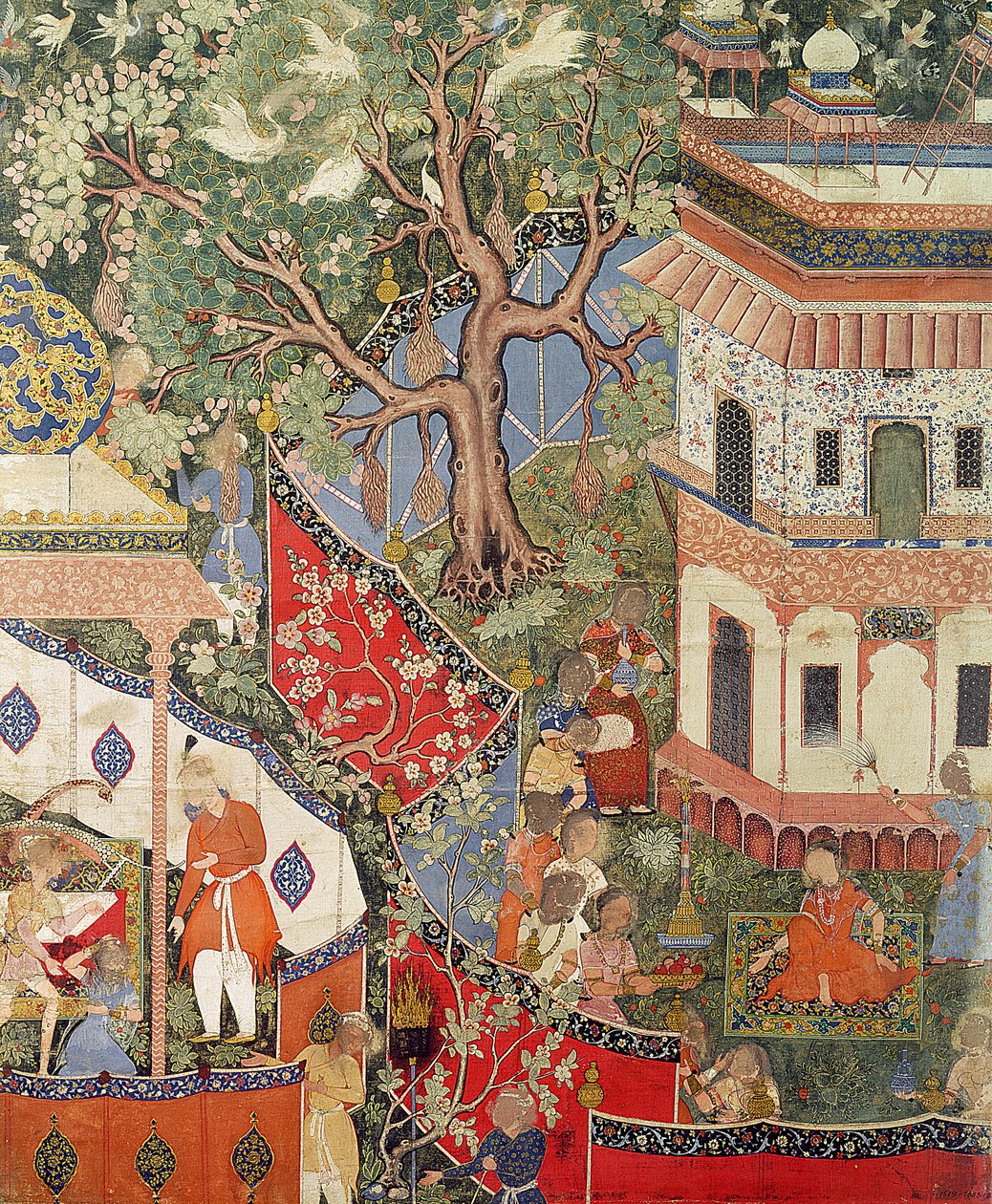 Rustam felfedezi a lányt, aki elárulta szerelmét Mihr Afruznak, a „Hamzanama”-ból (Hamza könyve) Indiából vagy Pakisztánból, 1562-77 körül (átlátszatlan wc pamuton) alkotó: Unbekannt Unbekannt
